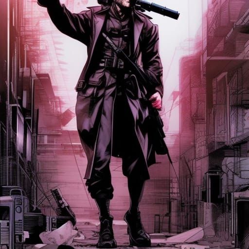 Gritty Detective Solving Crime in Comic Book Style