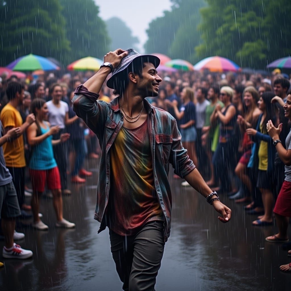 Dancing in the Rain: A Moment of Joy