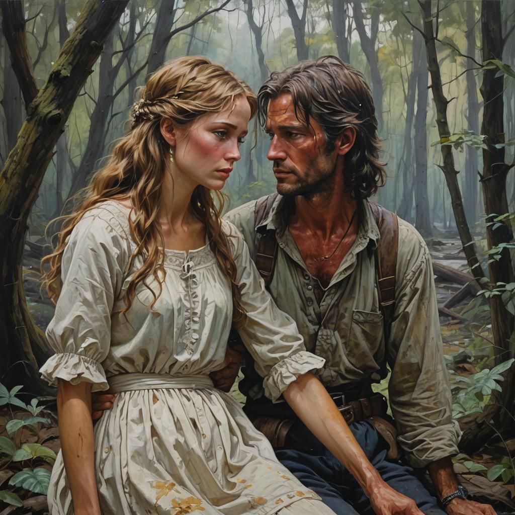 Secrets and Tears: Oil Painting Inspired Scene