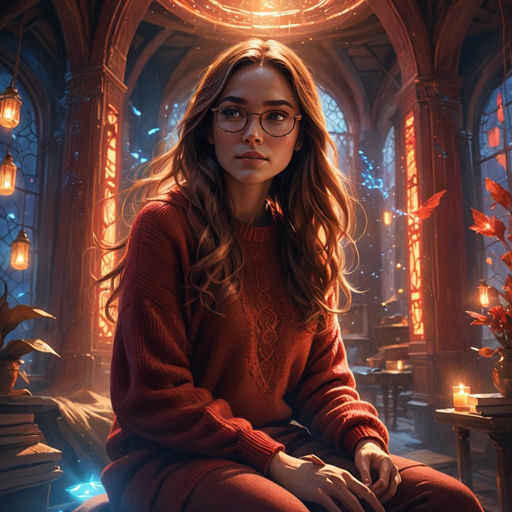 Girl in Mystical Room Concept Art