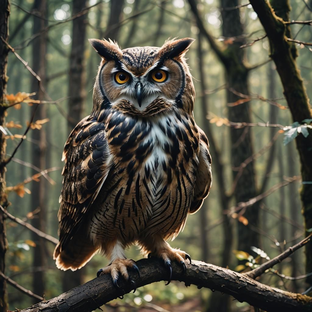 Cinematic Owl Portrait in Natural Lighting