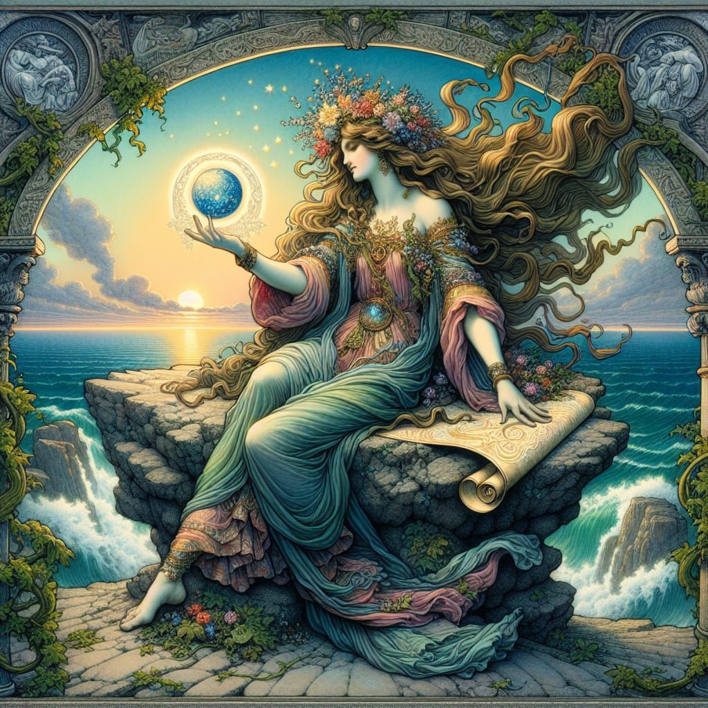 Ethereal Oracle Inspired by Botticelli