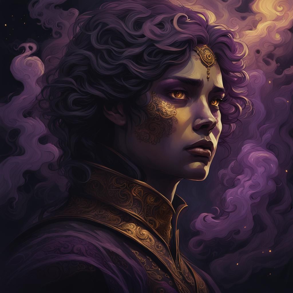 Intense Gaze in Dark Fantasy Style