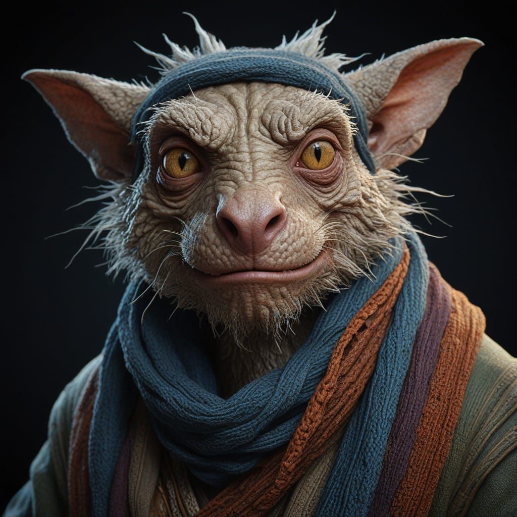 Intricately Detailed Portrait of a Grizzled Kobold Cartograp...