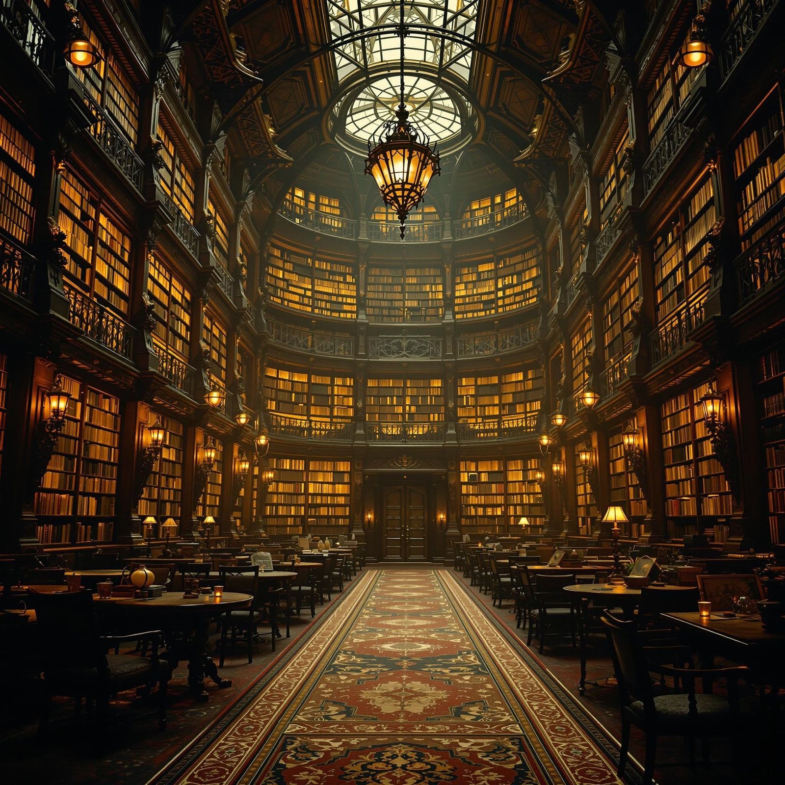 Grand Victorian Library in Cinematic Lighting