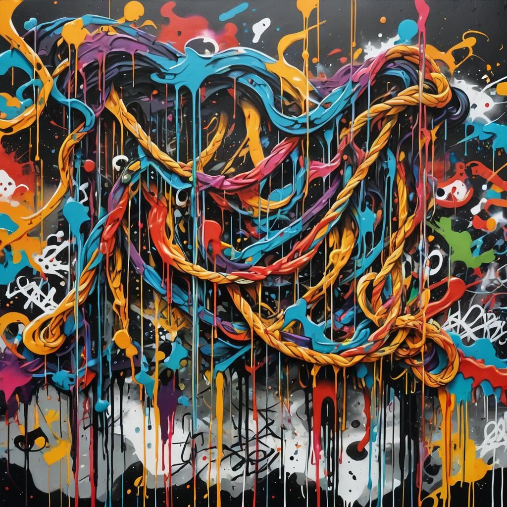 Colorful Graffiti Art with Abstract Textures