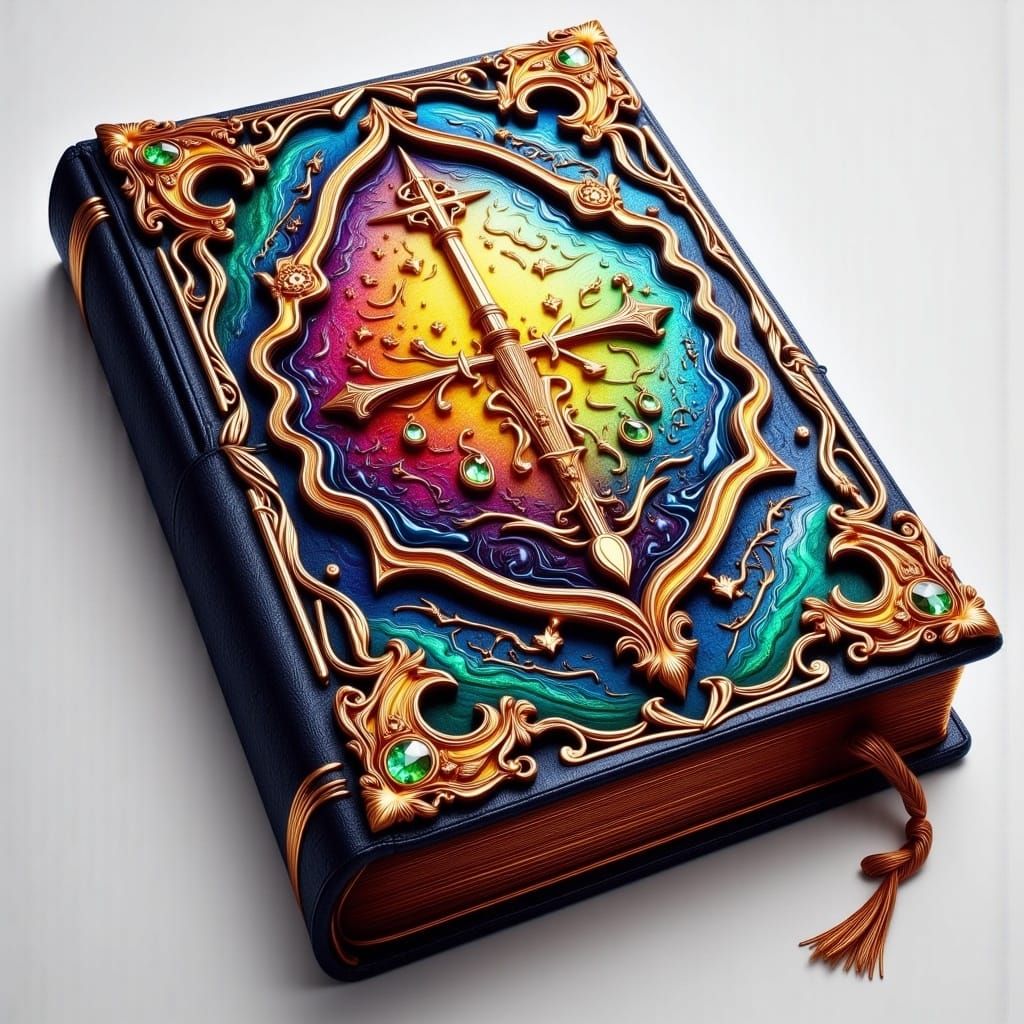 Ornate Spellbook in Graffiti Art Style