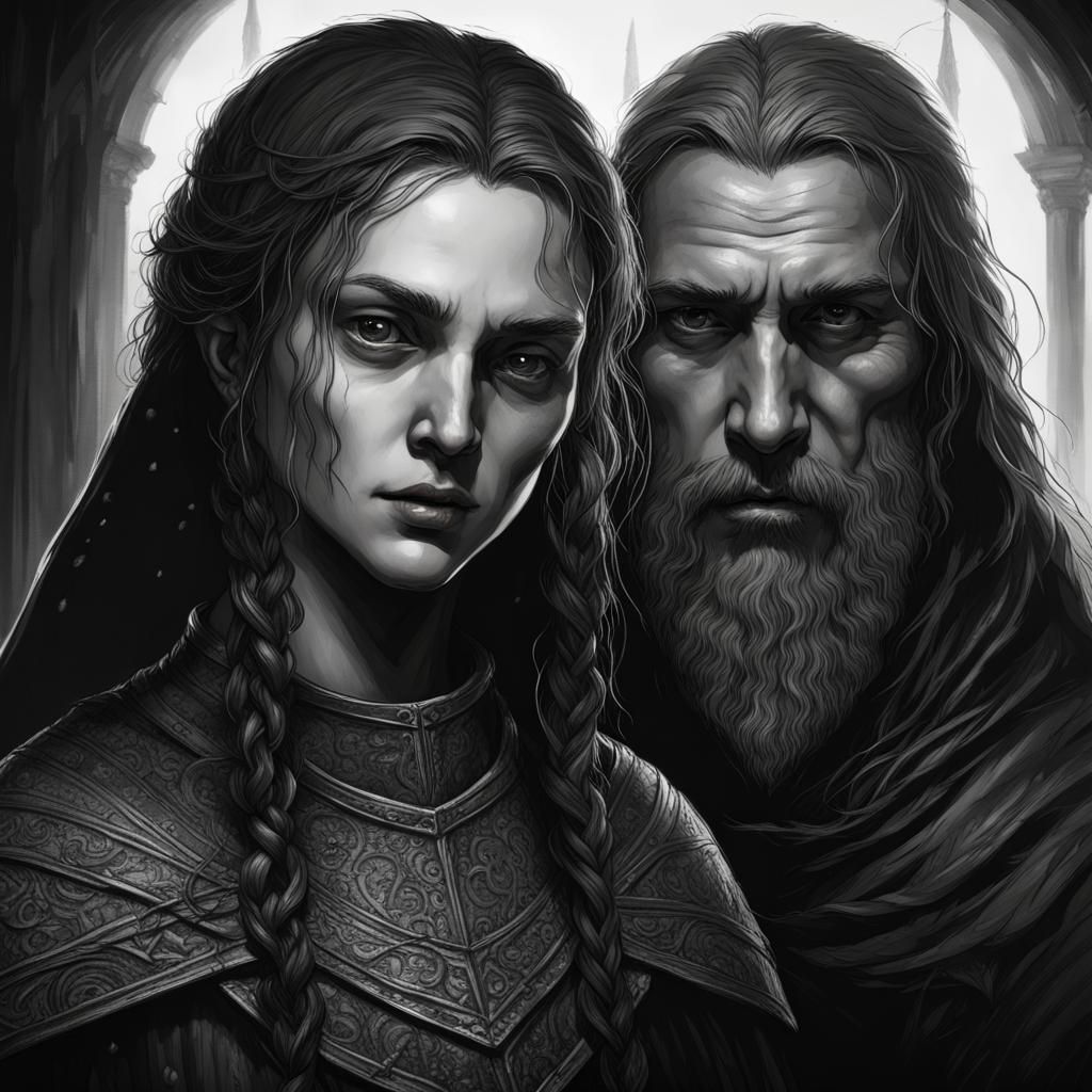 Gothic Couple Portrait in Dark Fantasy Style
