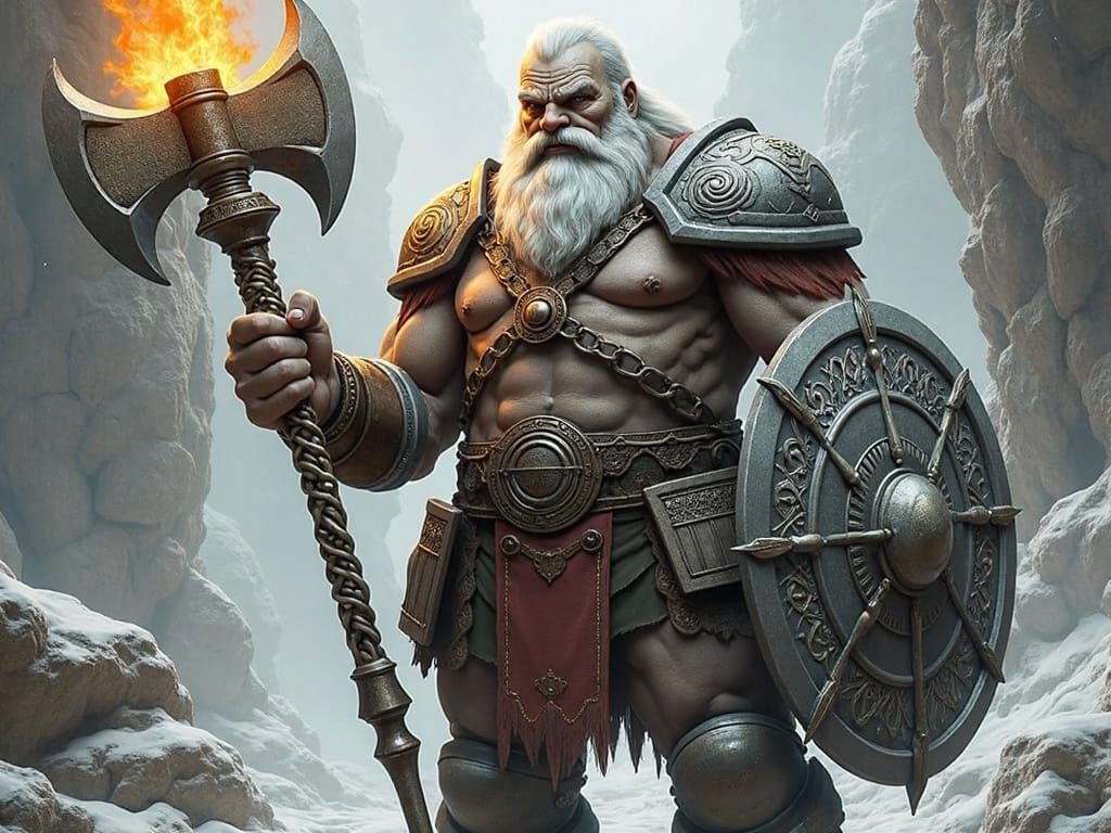 Heroic Dwarf Warrior in Chainmail Armor