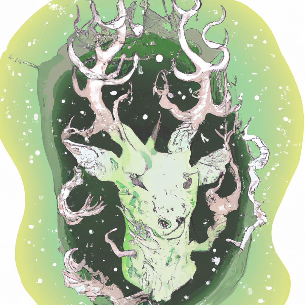 Extraterrestrial Deer God with Ice Halo