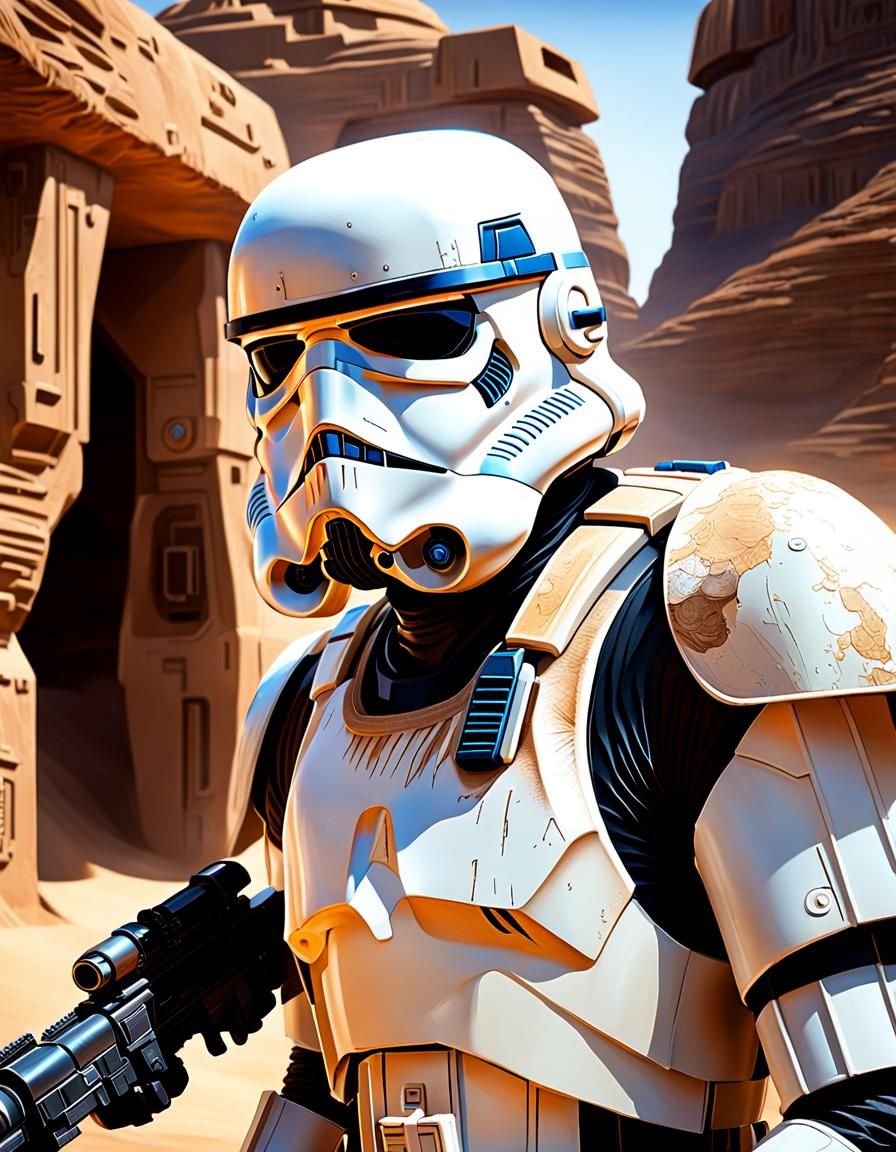 Stormtrooper Standing Guard on Tatooine