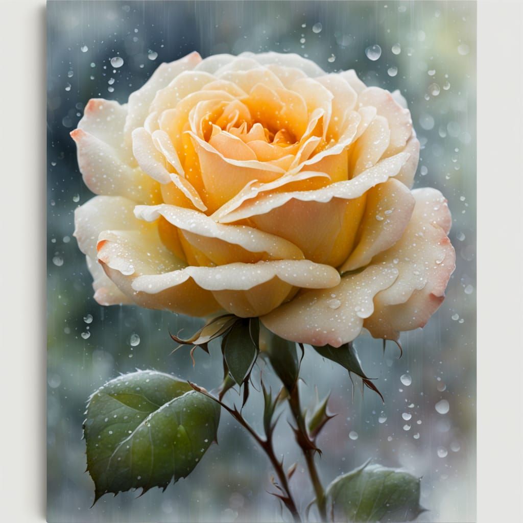 Ethereal Rose Painting in Soft Focus