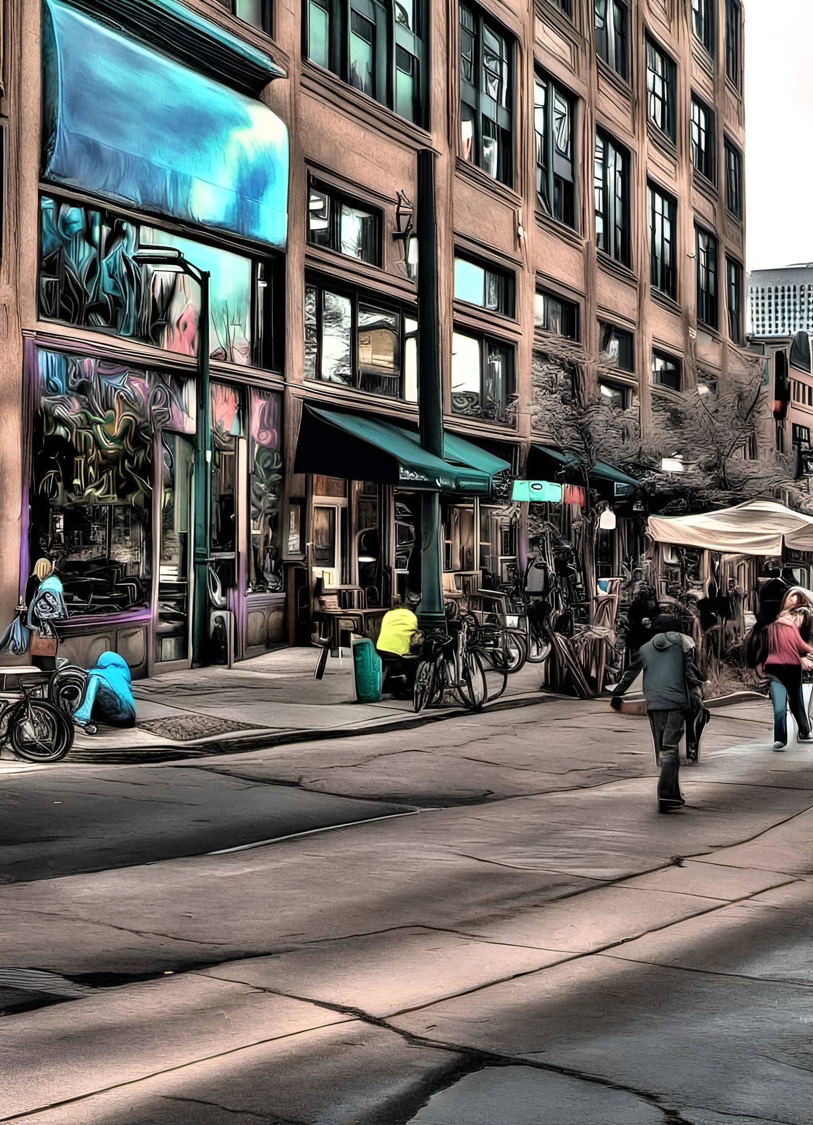 Minneapolis Downtown Street View at Night