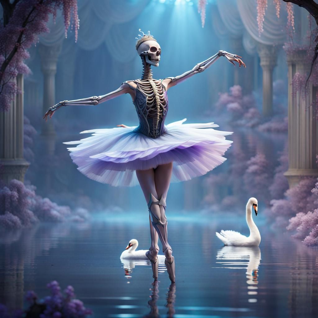 Skeleton Ballerina in Pastel Ballet Costume