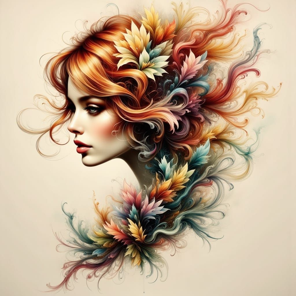 Ethereal Beauty in Ink and Smoke