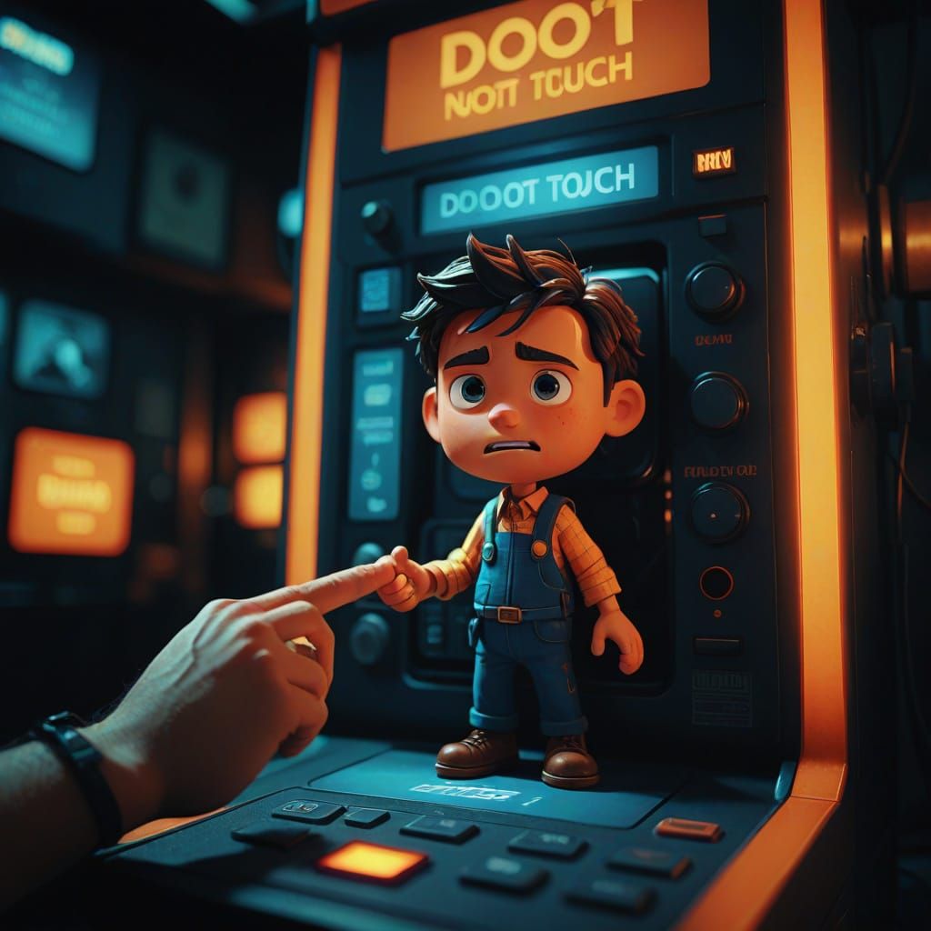 Dramatic Moment of Caution in a Cinematic Film Still