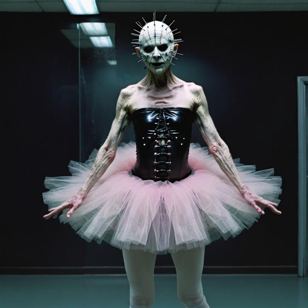 Hyperreal Hellraiser in Tutu at Ballet Class
