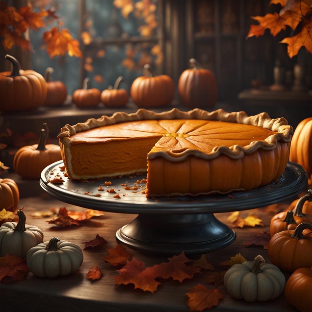 Detailed Pumpkin Pie Fantasy Concept Art