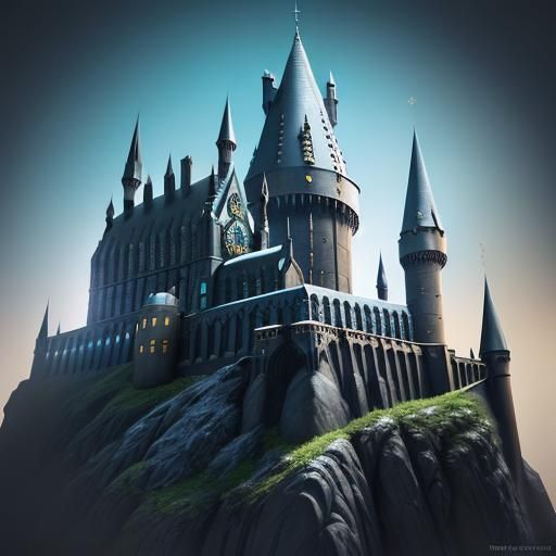 Hogwarts in 3D Digital Art Style
