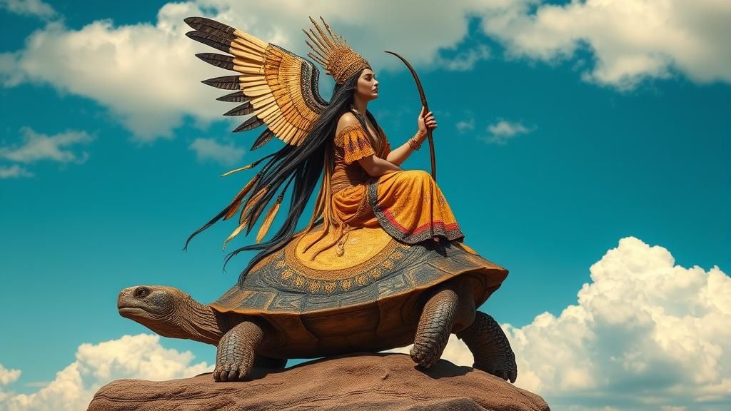 Atahensic: Iroquois Sky Goddess on Turtle