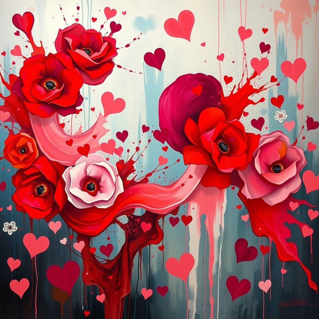 Whimsical Celebration of Love in Vibrant, Dreamy Hues