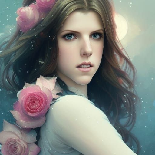 Anna Kendrick with Roses on the Moon