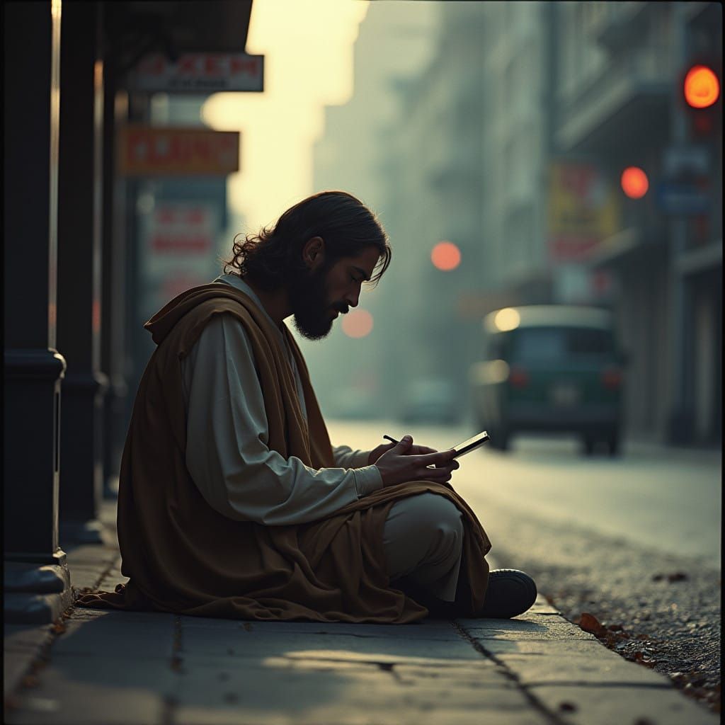 Jesus as a Homeless City Beggar in Cinematic Film Style