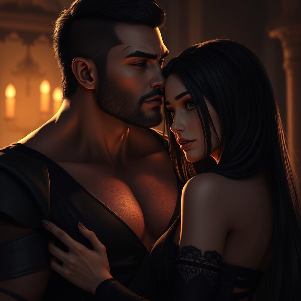 Mysterious Brooding Hero with Sensual Eyes