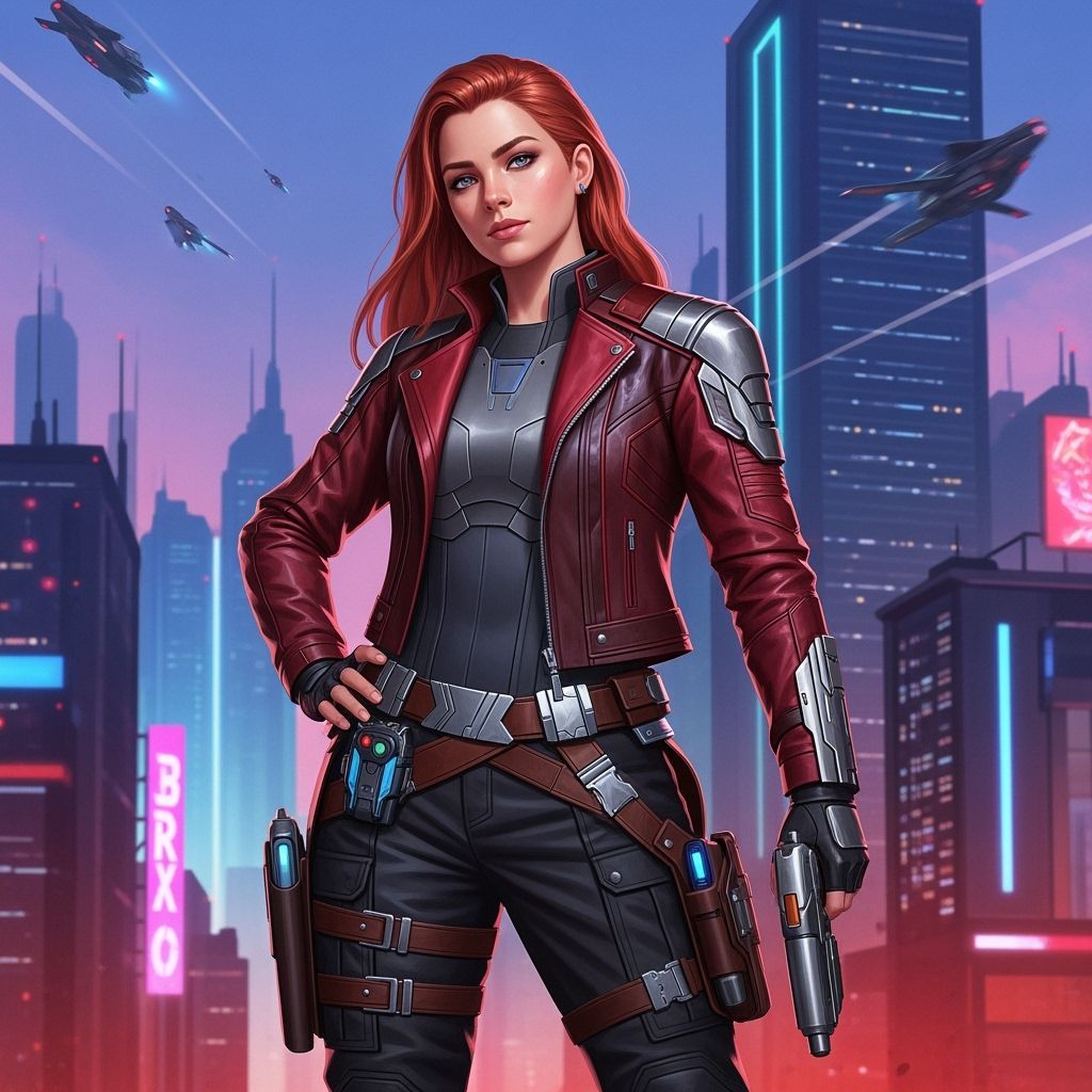 Aloy as a Fierce 19 YO Bounty Huntress in Futuristic City