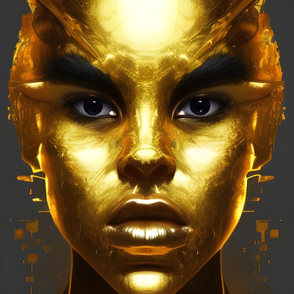 Golden Venom Portrait in Hyperdetailed Splash Art Style