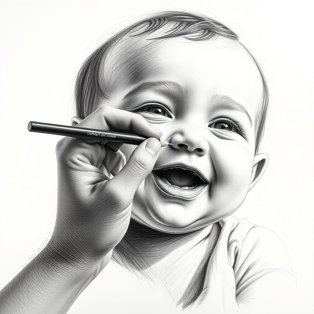 Woman Creates Hyper-Realistic Portrait of Smiling Baby in In...