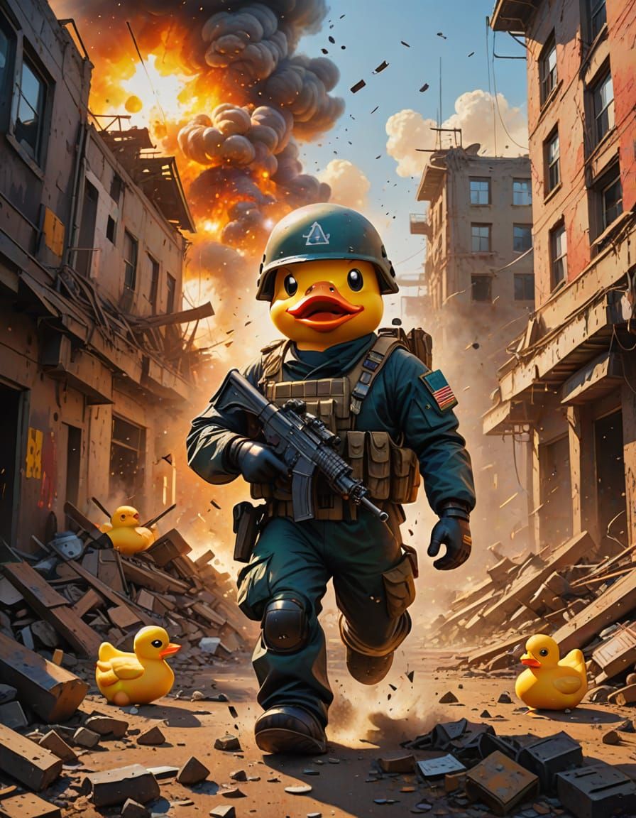 Giant Rubber Duck Wields Guns in Warzone