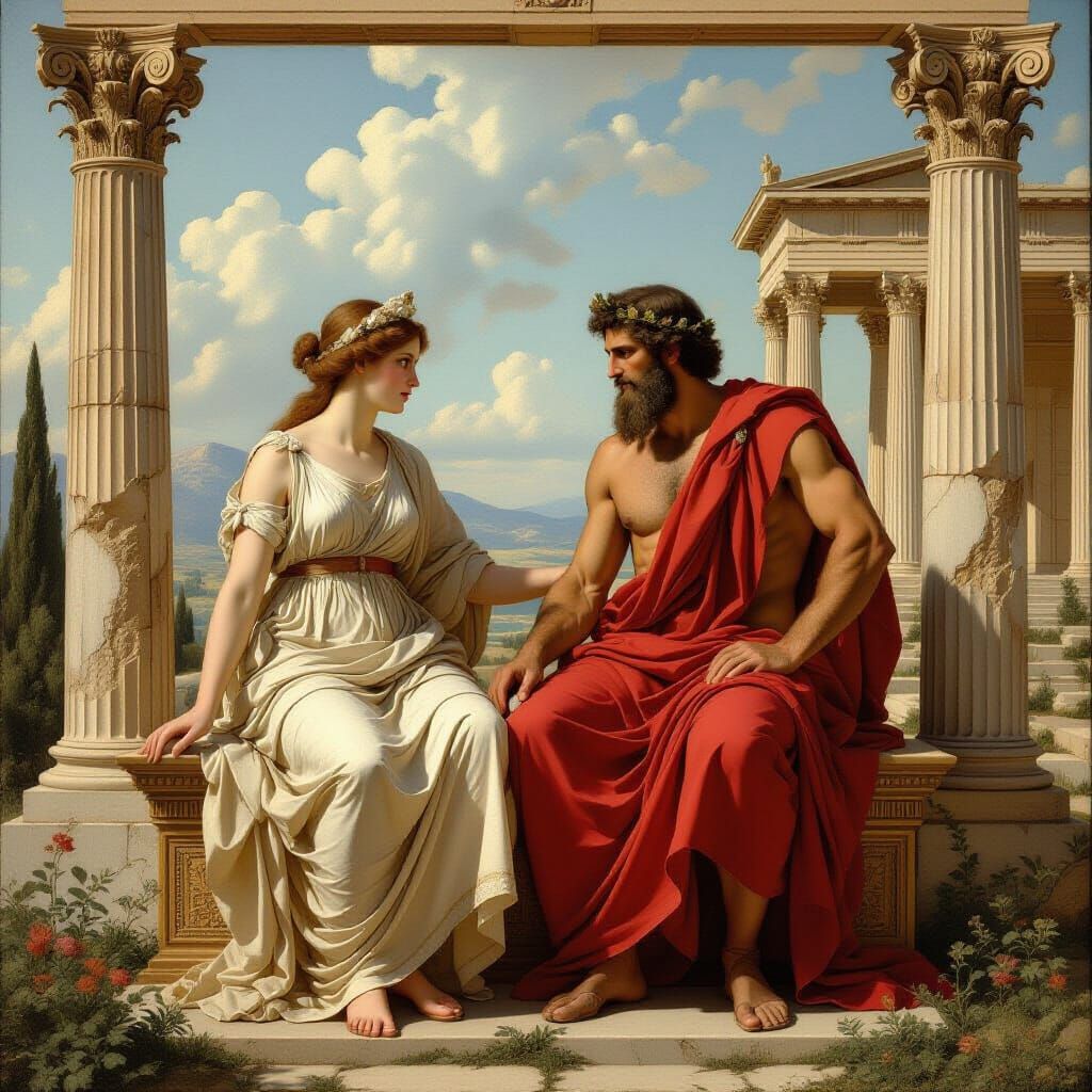 Proserpina and Hephaestus in Classical Style