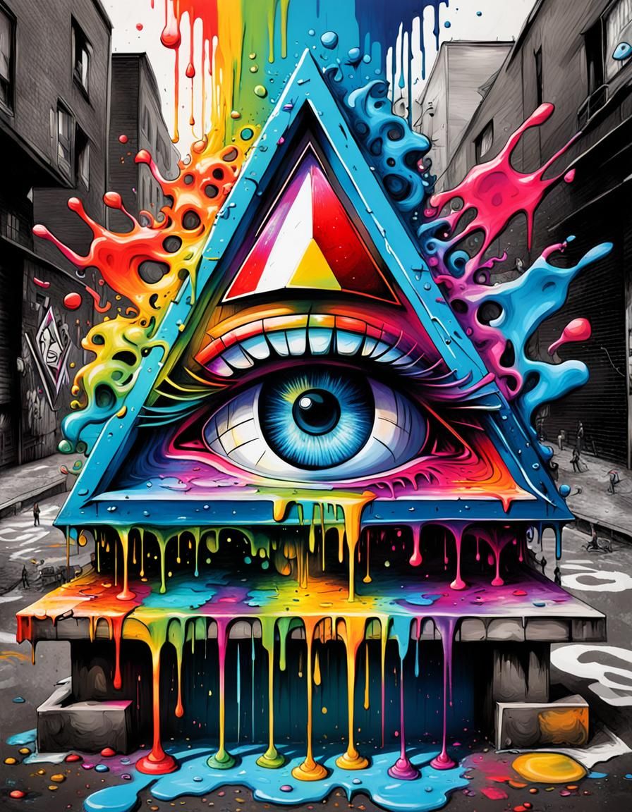 Colorful Illuminati Graffiti Art in Ultra Quality
