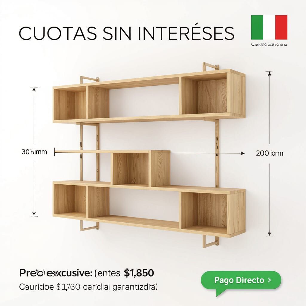 Minimalist Oak Shelving Unit Rendered in Ultra Realism