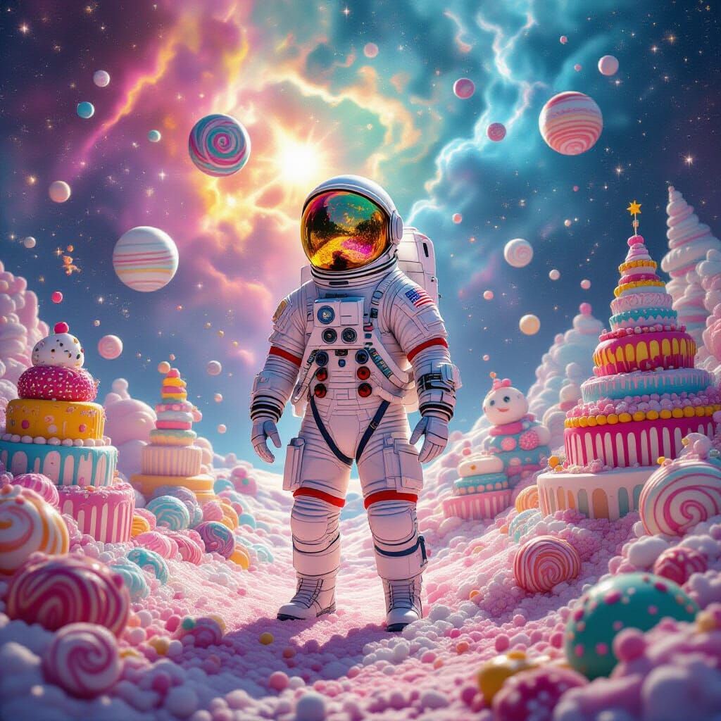 Astronaut in Cosmic Candy Dimension