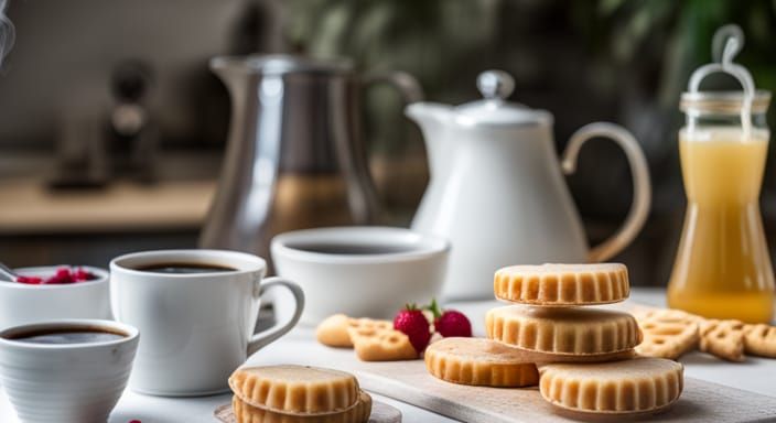 Breakfast Still Life with Coffee and Shortbread