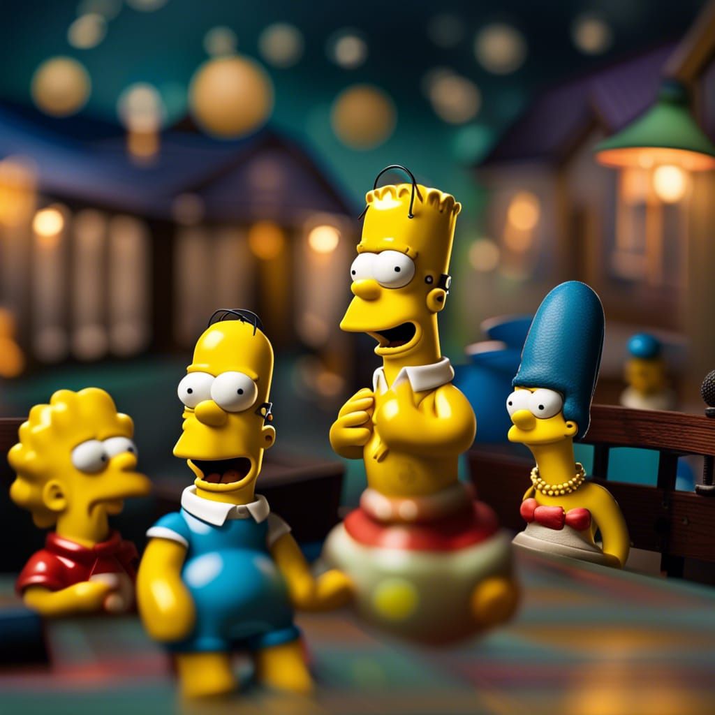 The Simpsons Family in Realistic Photography Style