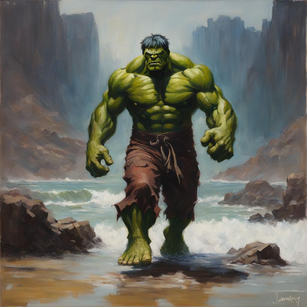 Old Man Hulk Oil Painting