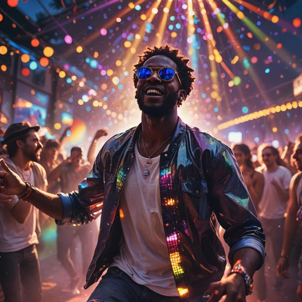 Ecstatic Dancer at EDM Festival in Digital Art