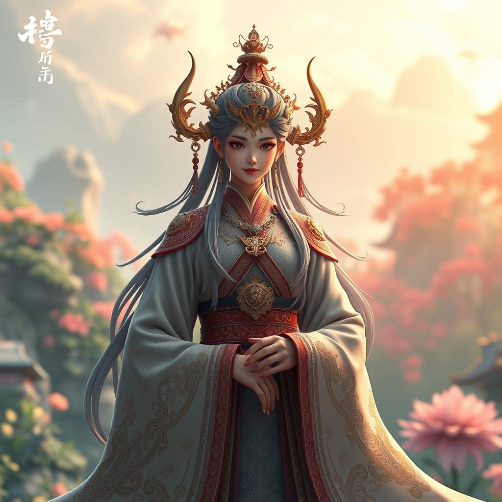 un personnage Donghua  By artist "anime", 3d anime art, inspired by WLOP, Artstation, #genshinimpact pixiv, extremely de...