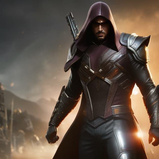 Hyperrealistic Superhero Portrait in Graffiti Art Style