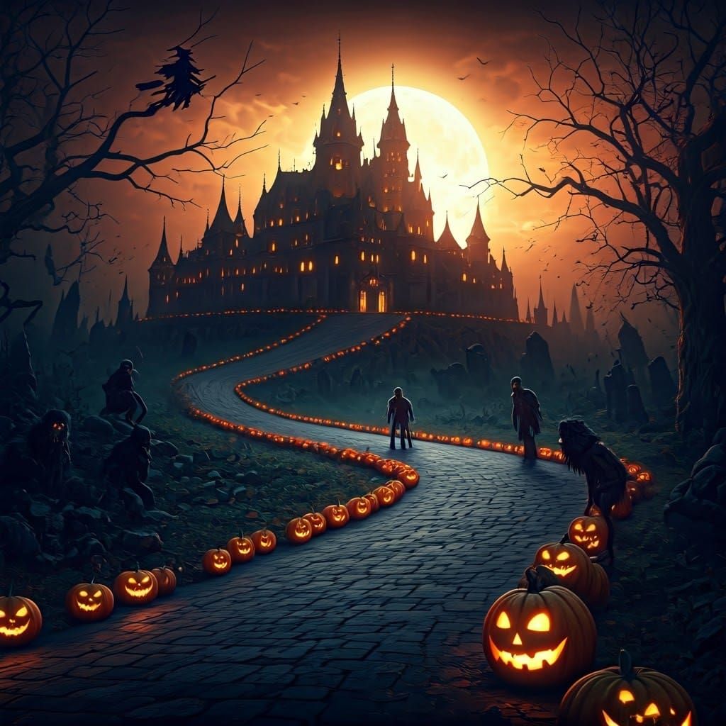 Monster Party at Dracula's Castle on Halloween