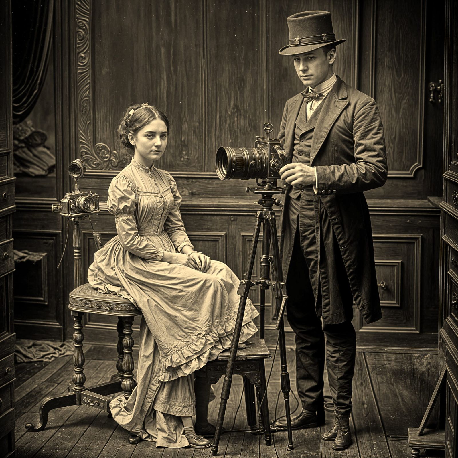 Victorian Photographer Captures a Portrait in Studio