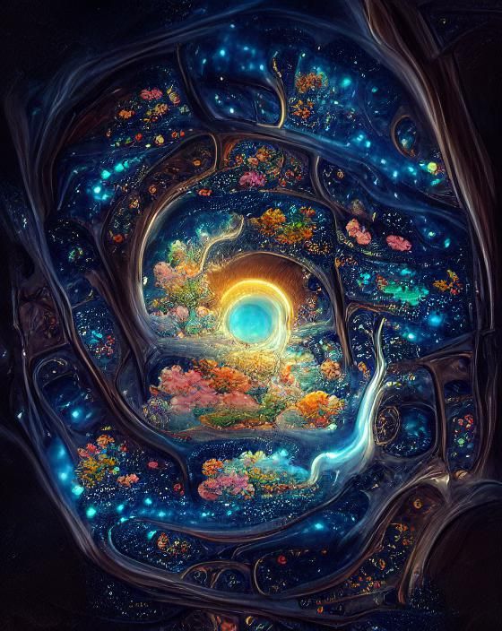 Colorful Galaxy in Space: Digital Art Masterpiece
