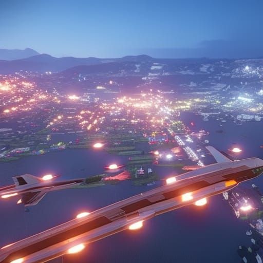 Futuristic Flower City with Flying Vehicles in Unreal Engine