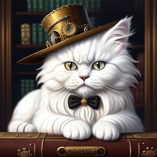 Steampunk Cat in Elegant Top Hat