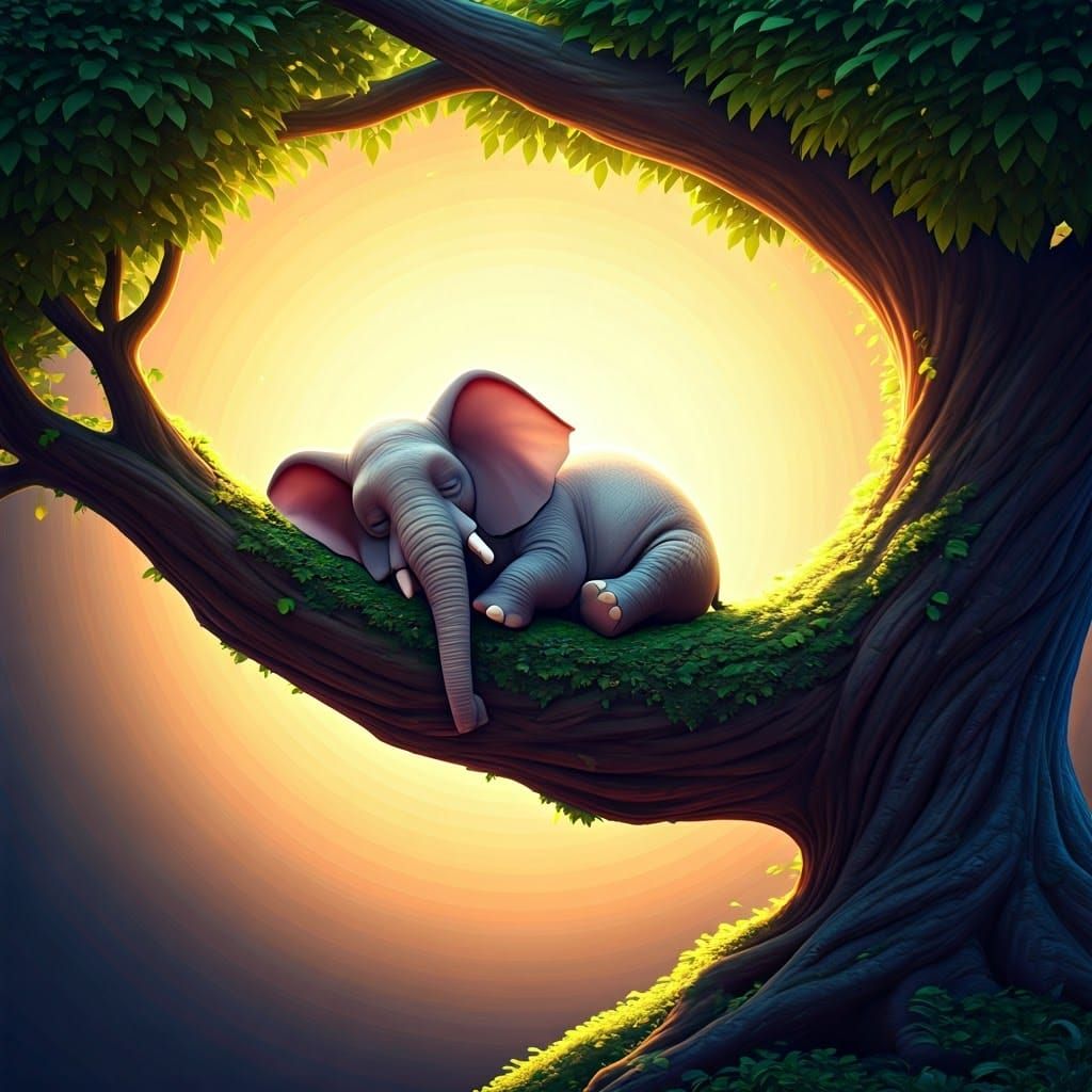 Surreal Elephant Dreams in Vibrant 3D