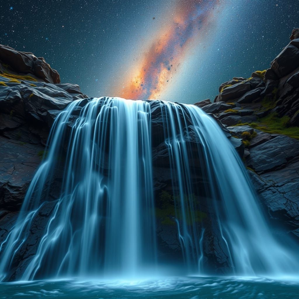 Cosmic Waterfall Unveils Celestial Beauty