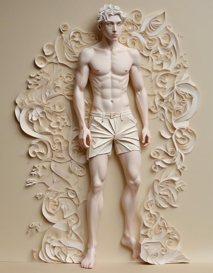 Paper Art Man in Norman Lindsay Style